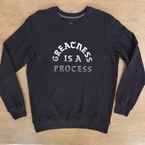 Paper Planes Crewneck Sweatshirt-Black-Greatness Is A Process Ombre Logo-Size S